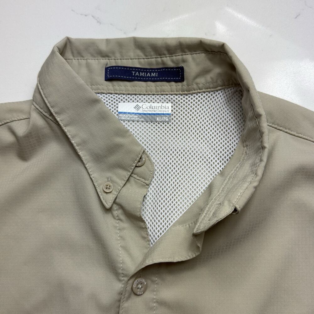 Columbia PFG Men's XL Tamiami II Long Sleeve Fishing Shirt - Fossil / Khaki - Picture 5 of 15